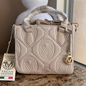 NWT Valentino Orlandi Cream White Quilted Monogram Handbag Crossbody